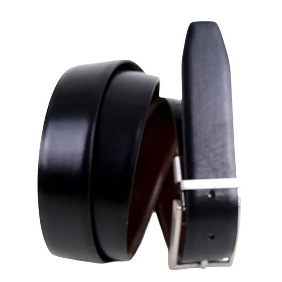 Nordstrom BLACK BROWN REAL LEATHER 1 1/8"Wd REVERSIBLE CASUAL DRESS BELT 38 (13M - Picture 10 of 16